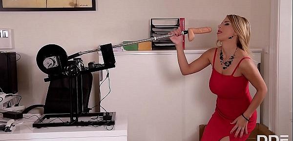  Sex toy fun at the office gives babe Katerina Hartlova chills of pleasure